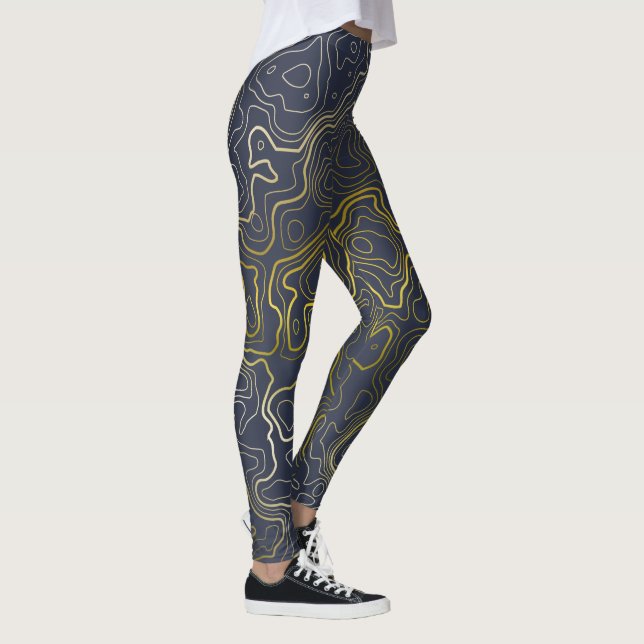 Guld Topografi Leggings (Höger)