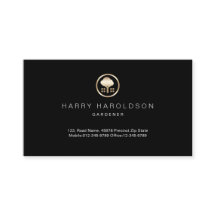 Guld Träd Icon Home Gardener Affärskort