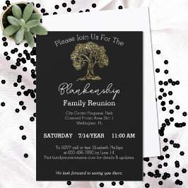 Guld Träd-konfektionens ensamdagars familjeåterför Inbjudningar