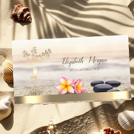 Guld Träd Women Silhouette,Zen Stones,Flowers Visitkort