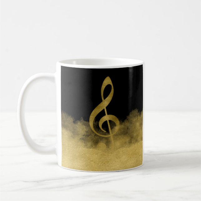 Guld Treble Clef Music Cloud Kaffemugg (Vänster)