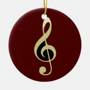 Guld Treble Clef Music Ornament