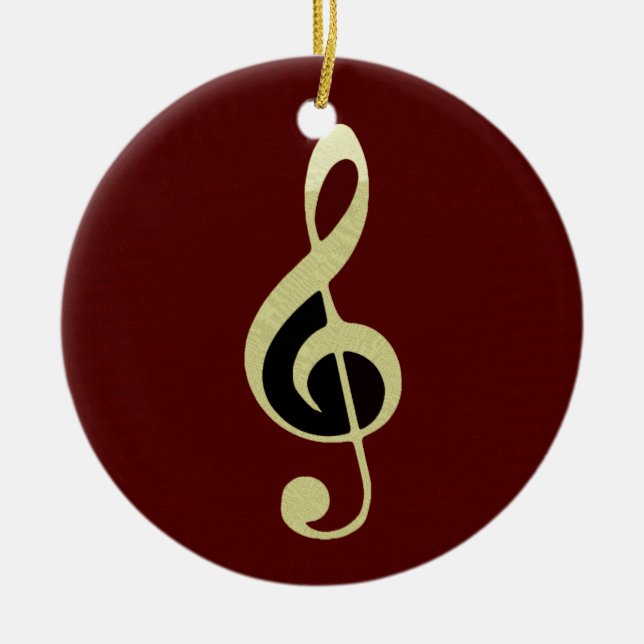 Guld Treble Clef Music Ornament (Framsidan)