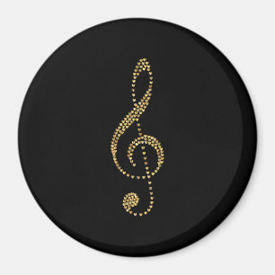 Guld treble clef, prismatic magnet
