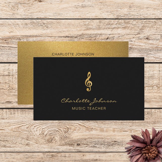 Guld Treble Clef Professionell Music Lärare Visitkort (Skapare uppladdad)