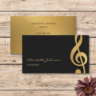 Guld Treble Clef Professionell Musician Singer Visitkort