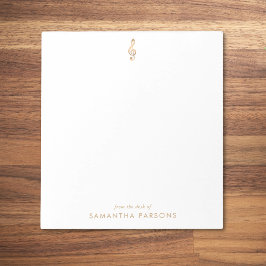 Guld Treble Clef Simple Elegant Music Lärare Anteckningsblock