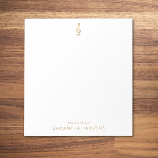 Guld Treble Clef Simple Elegant Music Lärare Anteckningsblock