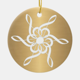 Guld Treble Clef Snowflake Musical Ornament