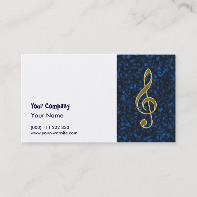 Guld- trebleklav visitkort (Framsida)