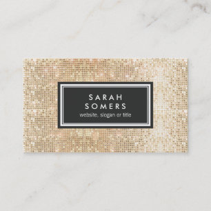 Guld Trendig Roligt FAUX Sequin Beauty Salon Visitkort
