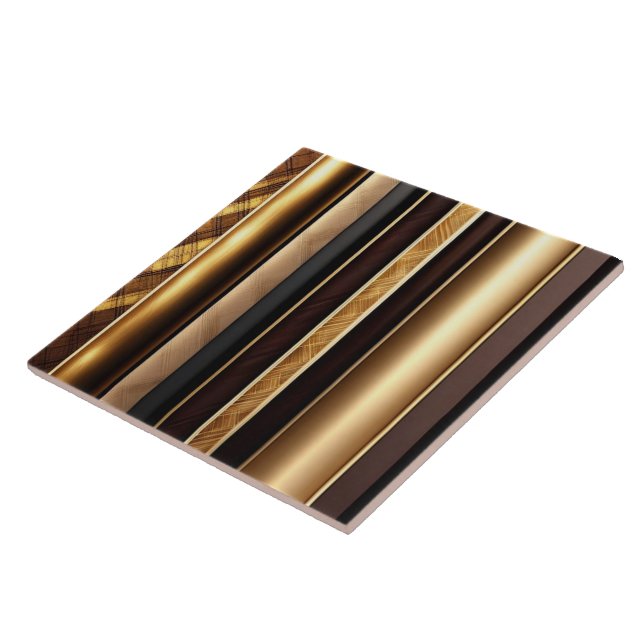 Guld Trendig Wood Art Lamperia Collection Kakelplatta (Sidan)