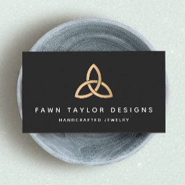 Guld Tretinity Kunnelsymbol Visitkort