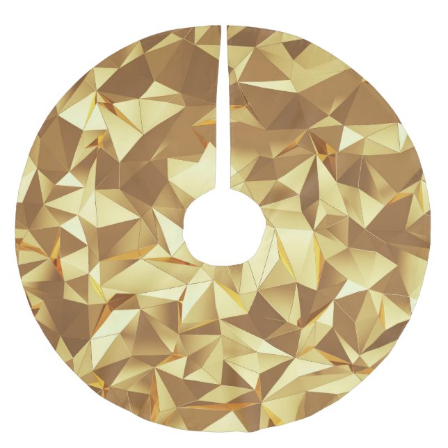 Guld Triangel: Abstrakt Bakgrund Struktur. Julgransmatta Borstad Polyester (Framsidan)