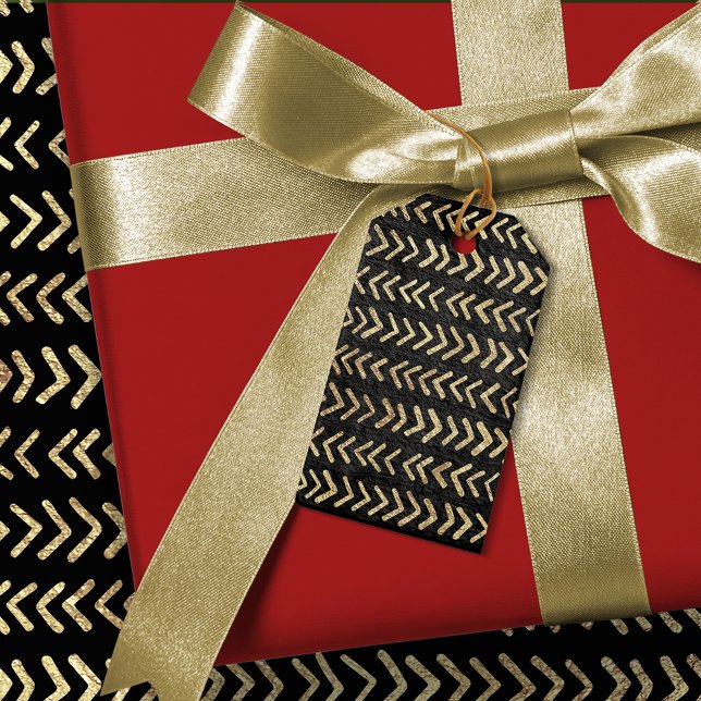 Guld Tribal Chevron Mönster Anpassningsbar Back Gi Presentetikett (Skapare uppladdad)