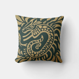 Guld Tribal Dragon Pillow Kudde