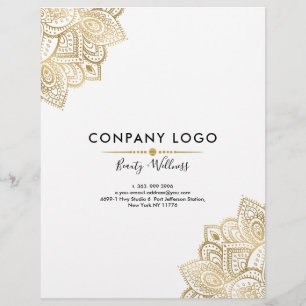 Guld Tribal Ornate Paisley Mandala Reklamblad