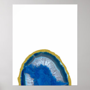 Guld Trim Blue Geode Poster