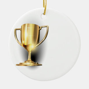 Guld Trophy Julgransprydnad Keramik