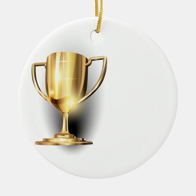 Guld Trophy Julgransprydnad Keramik (Framsidan)