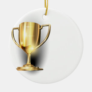 Guld Trophy Julgransprydnad Keramik