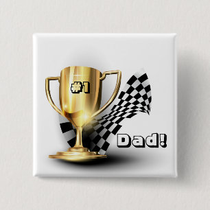 Guld Trophy NUmber One Pappa Fars dag Knapp