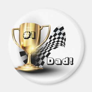 Guld Trophy NUmber One Pappa Fars dag Magnet