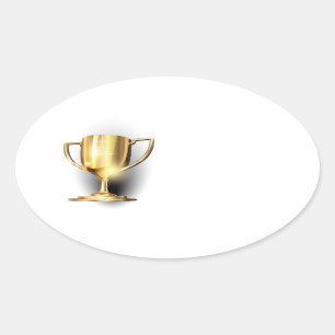 Guld Trophy Ovalt Klistermärke
