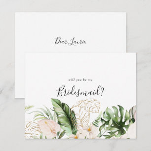 Guld Tropical Bridesmaid Frieri anteckningskort