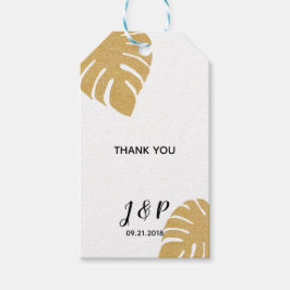 Guld Tropical Bröllop Gift Märkre Presentetikett