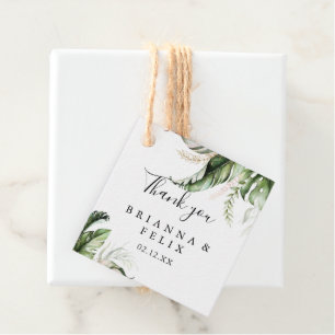 Guld Tropical Greenery Bröllop Gåvor Etiketter