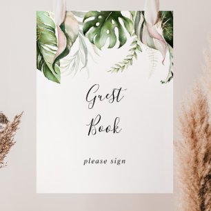 Guld Tropical Greenery Guest Bok-tecken Poster