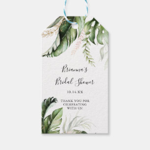 Guld Tropical Greenery Möhippa Presentetikett