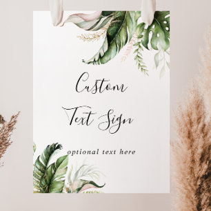 Guld Tropical Grey Anpassningsbar Text-tecken Poster