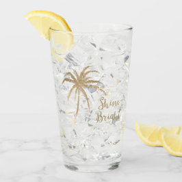 Guld Tropical Handflatan Shine Bright Glitter Glaskopp