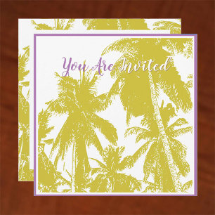 Guld Tropical Handflatan Träd Design Inbjudningar