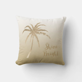  Guld Tropical Handflatan Träd Shine Bright Glitte Kudde