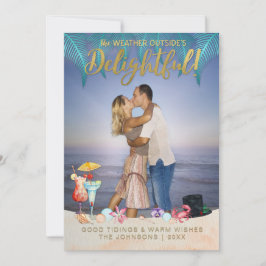 Guld Tropical Helgdagars jul i Florida Photo Julkort