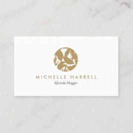 Guld Tropical Löv Logotyp Visitkort