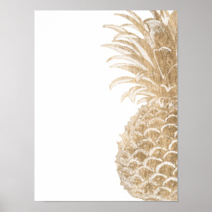 Guld Tropical Pinneapple Poster