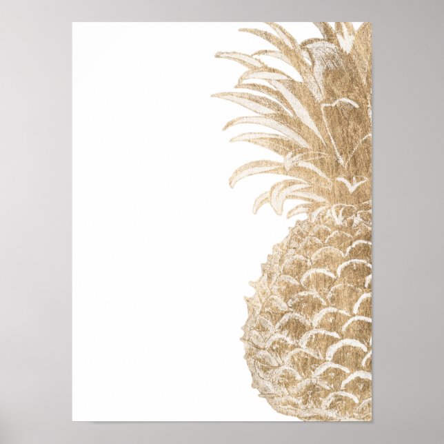Guld Tropical Pinneapple Poster (Framsidan)