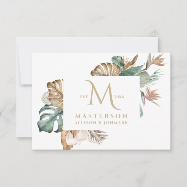 Guld Tropics Monogram Tack (Framsida)