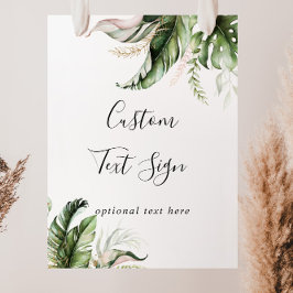 Guld Tropisk Grönska Anpassad Textskylt Poster