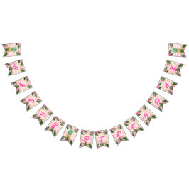 Guld tropiska Aloha Grattis på födelsedagen Vimplar