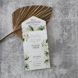 Guld Tropiskt Foliage Blommigt Bröllop
