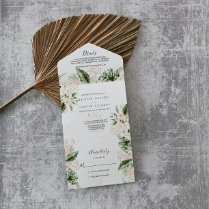 Guld Tropiskt Foliage Blommigt Bröllop