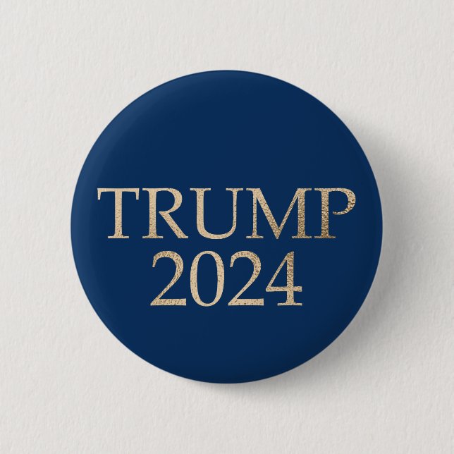 Guld Trump 2024 on Blue Knapp (Framsida)