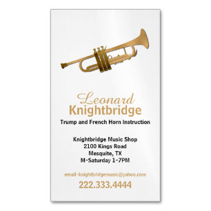 Guld Trumpet Business Magnetiska Visitkort
