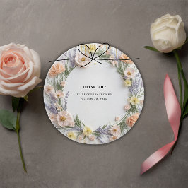 Guld tryckte Wildblomma i babyskor i blomman Gåvor Etiketter