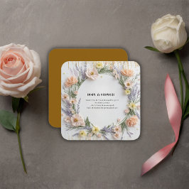 Guld tryckte Wildblomma i babyskor i blomman Tilläggskort